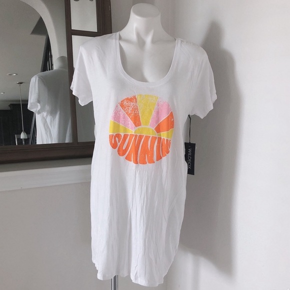 Wildfox Sun Scoop Neck Swim Coverup in White, Dress Beach Size S New w/Tag - Picture 1 of 13